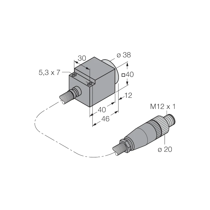 Turck NI25-CQ40/S1102 5M Inductive Sensor