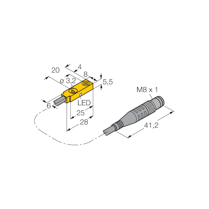 Turck BI2-Q5.5-AP6X-0.5-PSG3M Inductive Proximity Sensor