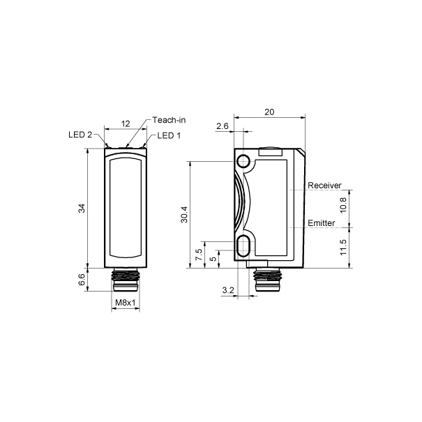 Sensopart FR 25-R-PS-M3 Retro-reflective Sensor